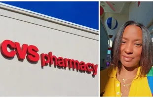 Timika Thomas received the wrong medication from her local CVS while she was pregnant in 2019, which may have terminated the two embryos developing inside of her. Credit: Cassiohabib/Shutterstock and Timika Thomas