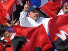 Nicaraguan President Daniel Ortega during the commemoration of the 40th anniversary of the Sandinista Revolution at "La Fe" square in Managua on July 19, 2019.