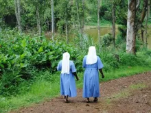 Daughters of the Resurrection walking in Bukavu,  eastern Democratic Republic of the Congo.