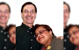 Deacon Paul Carris, prior to his ordination as a deacon for the Archdiocese of Newark, with Judith Toppin, whom he helped down a stairwell at the World Trade Center on the morning of Sept. 11, 2001, saving her life. Credit: Archdiocese of Newark