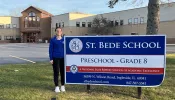 Susan Lutzke, an alumna of St. Bede School, has raised hundreds of thousands of dollars in less than one month for her former Catholic institution.