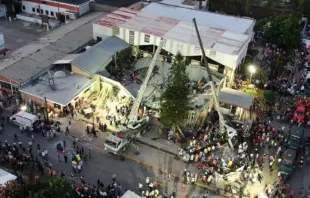 Collapse of the Parish of the Holy Cross in Tamaulipas, Mexico, Oct. 1, 2023. Credit: Civil Protection Tamaulipas