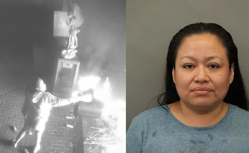 Virginia Roque-Fermin is charged with one felony count of arson in connection with starting a fire that caused tens of thousands of dollars in damages to The Shrine of Our Lady of Guadalupe in Des Plaines, Illinois, May 23, 2023.?w=200&h=150