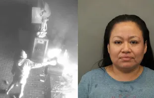 Virginia Roque-Fermin is charged with one felony count of arson in connection with starting a fire that caused tens of thousands of dollars in damages to The Shrine of Our Lady of Guadalupe in Des Plaines, Illinois, May 23, 2023. Credit: Des Plaines Police Department