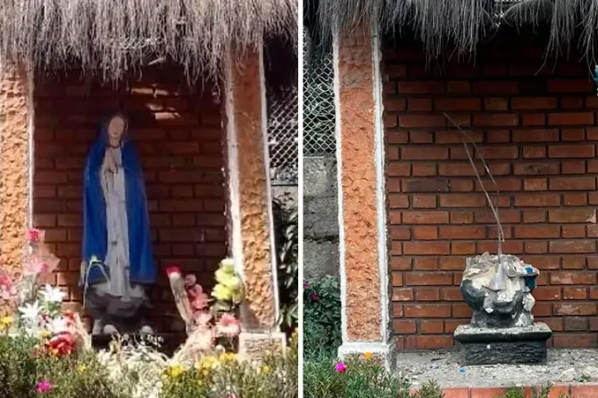 Image of the Virgin Mary destroyed in Sopó (Colombia)