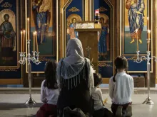 A screenshot from the YouTube video of "Diary from Kyiv," a daily video and podcast series produced by St. Rita Radio, an EWTN affiliate in Norway.