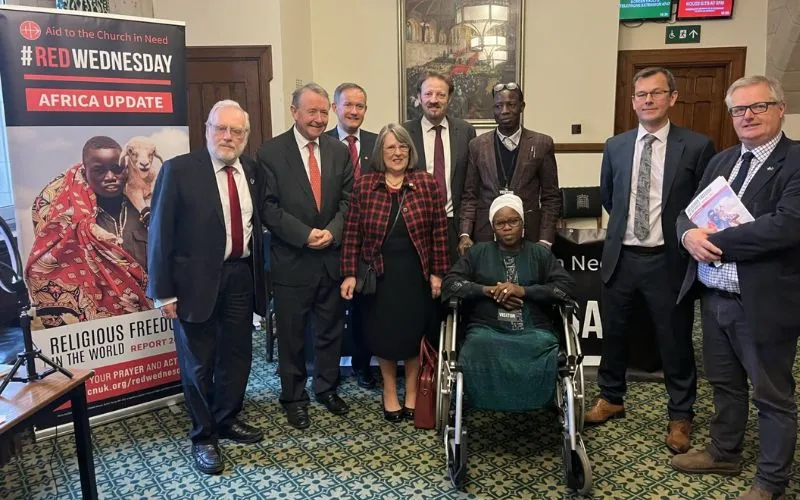 Margaret and Dominic Attah with Lord Alton and other parliamentarians on # RedWednesday 2023.?w=200&h=150