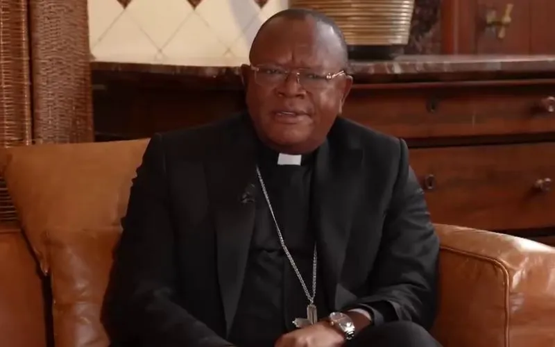 A screenshot of Fridolin Cardinal Ambongo during the March 17 interview with KTO.