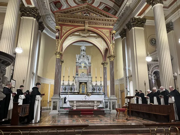 Dominican friars pray vespers in St. Mary's Dominican Catholic Church in Cork, Ireland. Courtney Mares/CNA