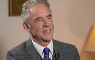 Psychologist and author Dr. Jordan Peterson speaks to EWTN News In Depth's Colm Flynn as Peterson's wife, Tammy, joins the Catholic Church. Credit: Screenshot/EWTN News in Depth