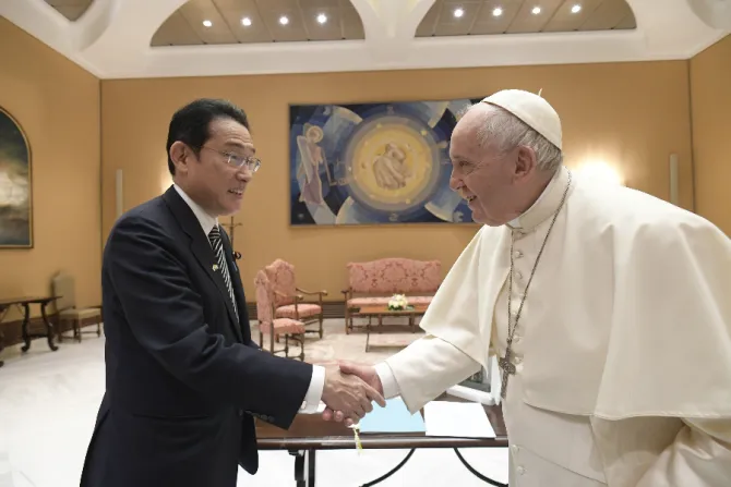 Pope Francis meets with Japanese Prime Minister Fumio Kishida at the Vatican, May 4, 2022