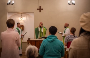 Weekday Mass is celebrated in the Church of Sts. Simeon and Anne in Jerusalem, where the Hebrew-speaking Catholic community (keilla) gathers together. Credit: Marinella Bandini