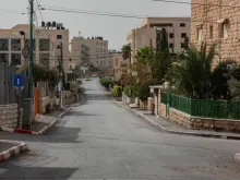 The road leading from checkpoint 300, one of the main entrances to Bethlehem, to the city is completely deserted. Since Oct. 7, when the war broke out, the gate has been closed. Nov. 18, 2023.
