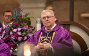 Father Francesco Patton, Custos of the Holy Land, presides over the solemn Mass for the 1st Sunday of Advent, on Sunday, Dec. 2, 2023. Credit: Marinella Bandini