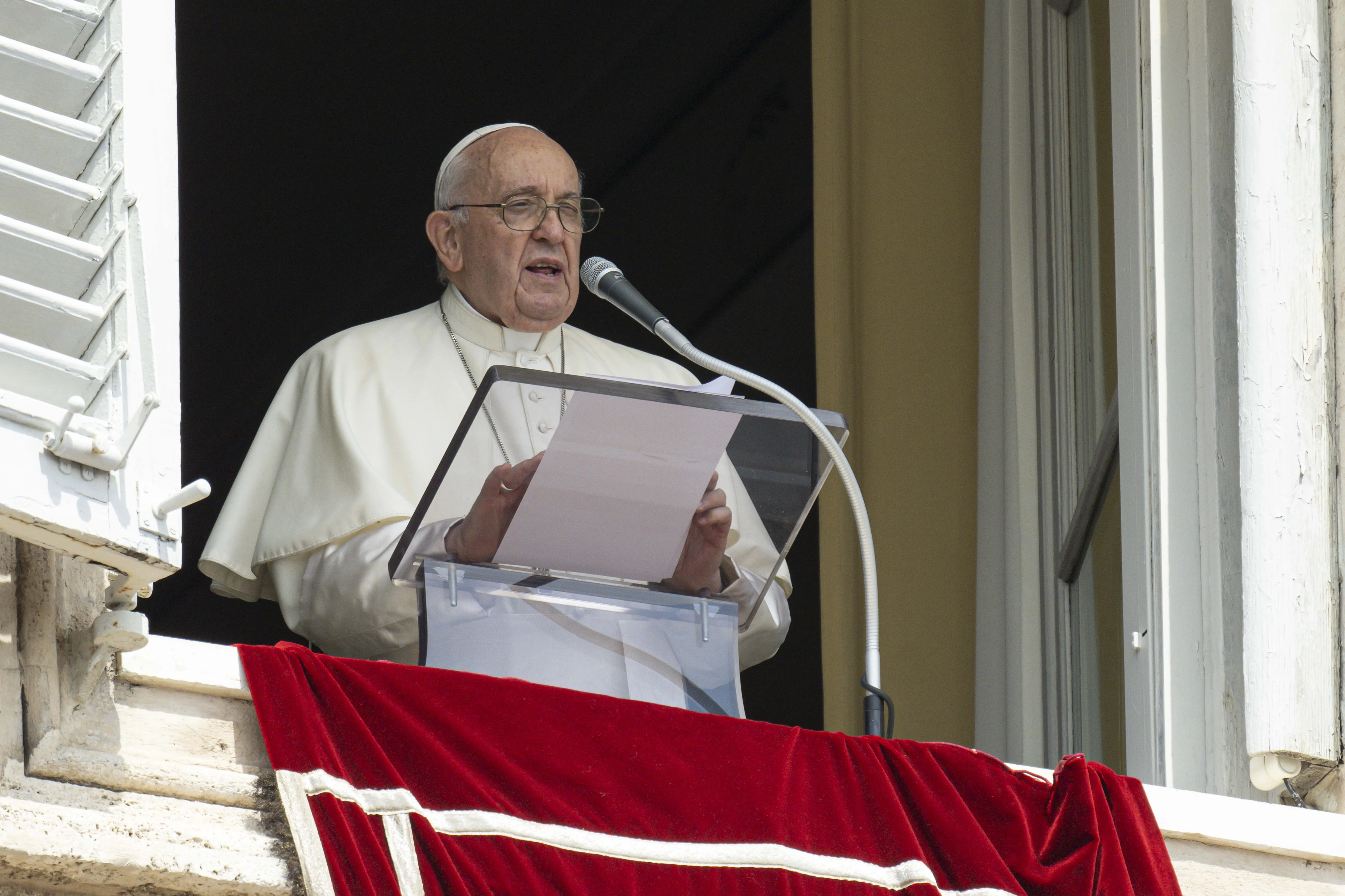 Pope Francis gives the weekly Angelus address on Aug. 27, 2023.?w=200&h=150