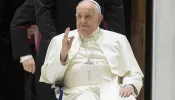 Pope Francis appeared in a wheelchair at his general audience on Feb. 28, 2024.