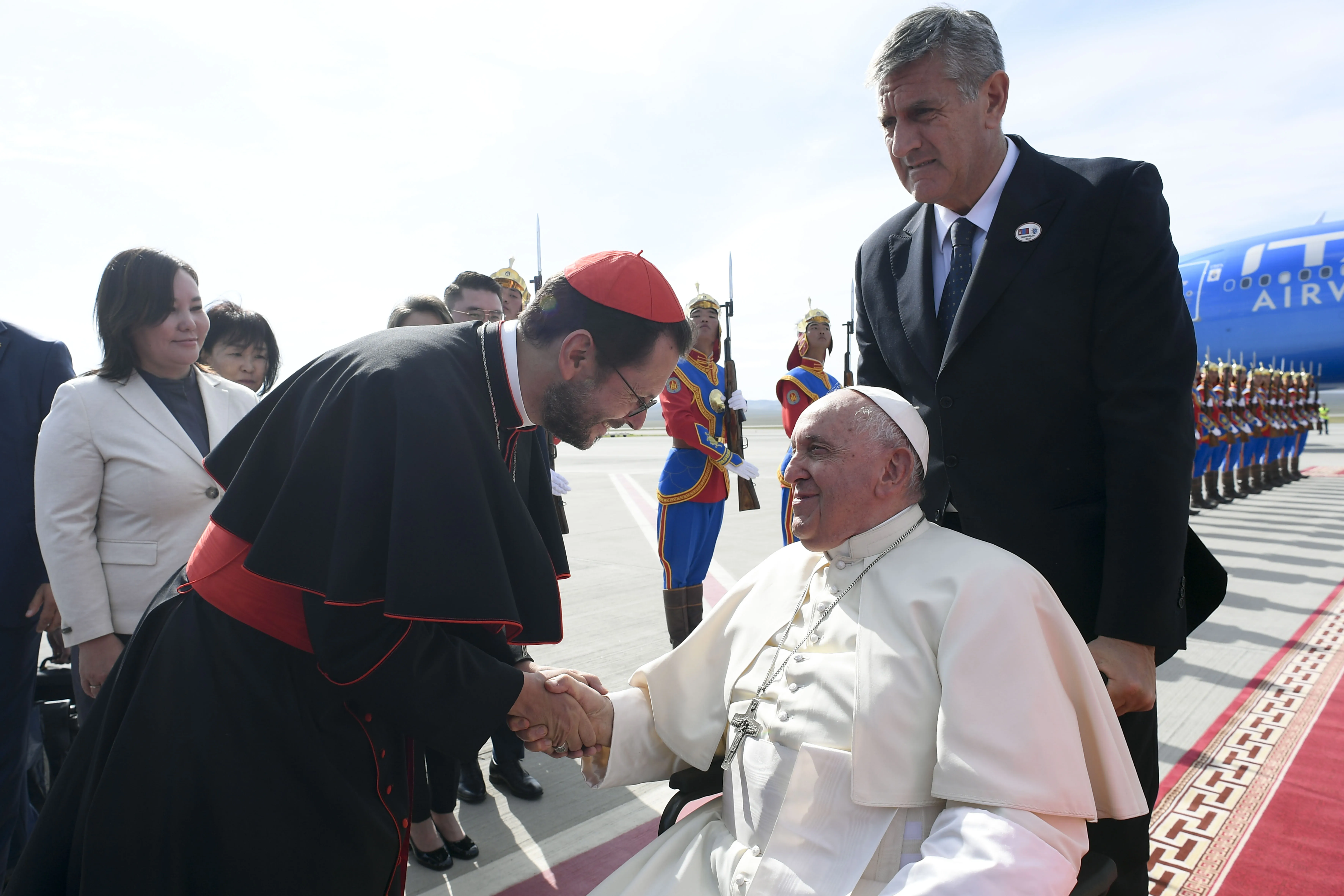 Cardinal Giorgio Marengo was one of the first to welcome Pope Francis to Mongolia on Sept. 1, 2023. Marengo is an Italian cardinal who has served as a missionary in Mongolia for nearly 20 years. He is the current apostolic prefect of Ulaanbaatar, Mongolia, and the world’s youngest cardinal.?w=200&h=150