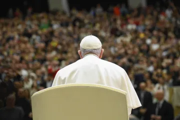 Pope Francis at his general audience in Paul VI Hall on Feb. 15, 2023.