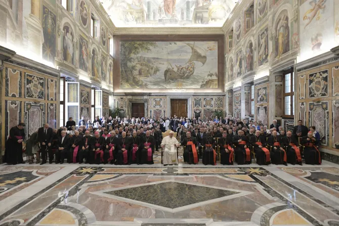 Pope Francis and participants at the “Holiness Today” conference on Oct. 6, 2022.