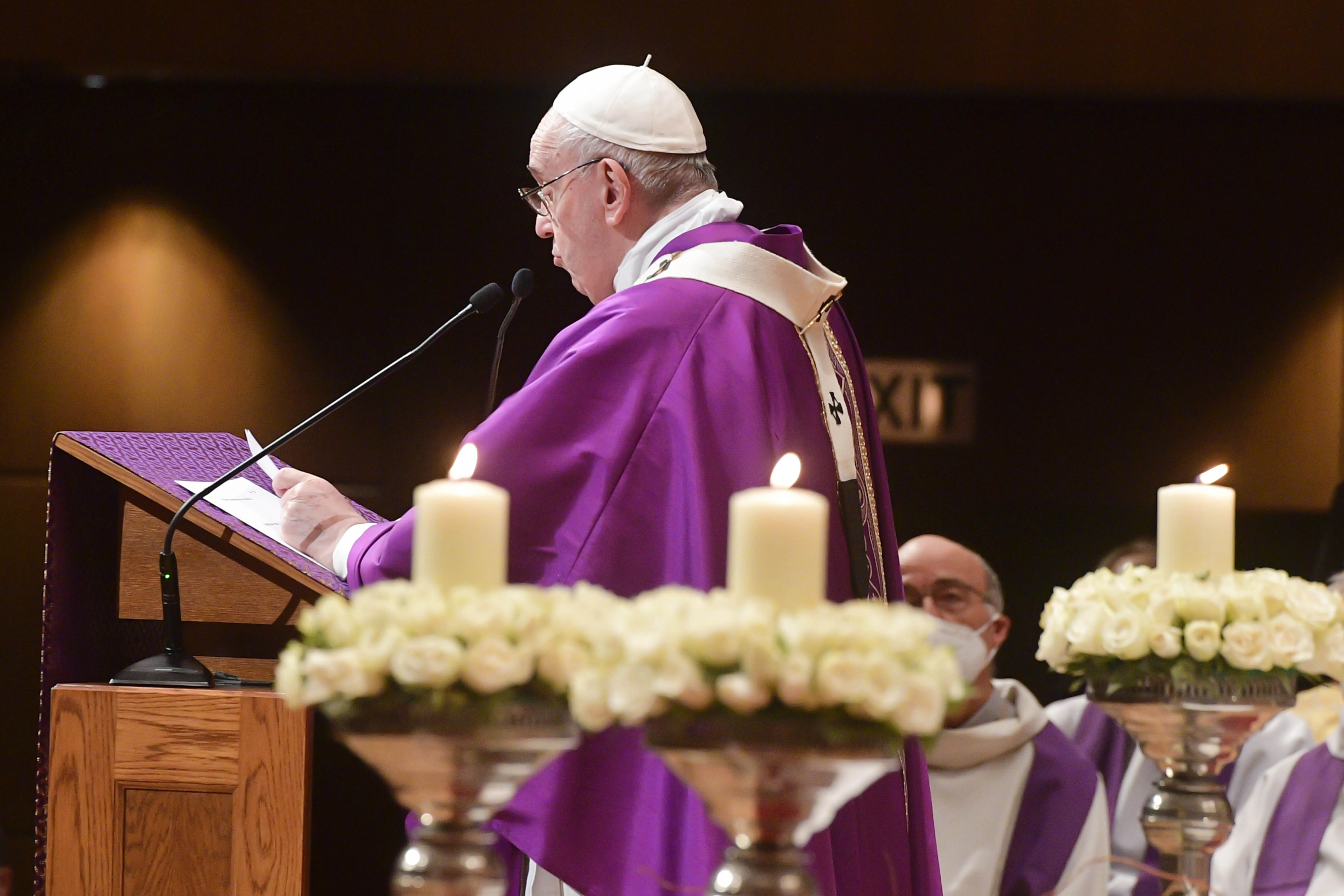Pope Francis offers Mass in the Megaron Concert Hall in Athens, Greece on Dec. 5, 2021.?w=200&h=150