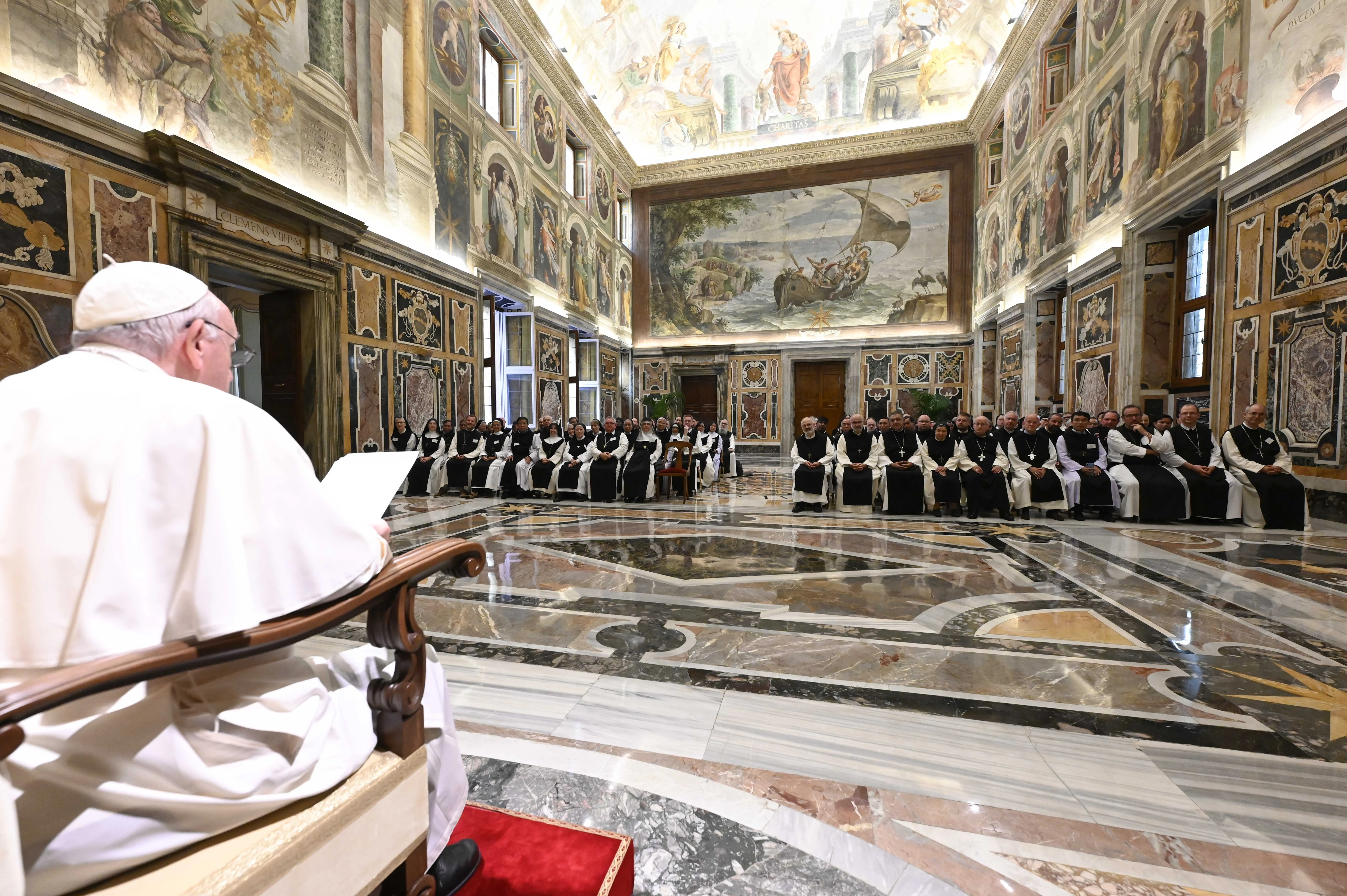 Pope Francis speaking to Cistercians at the Vatican, Oct. 17, 2022.?w=200&h=150
