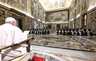 Pope Francis speaking to Cistercians at the Vatican, Oct. 17, 2022. Vatican Media