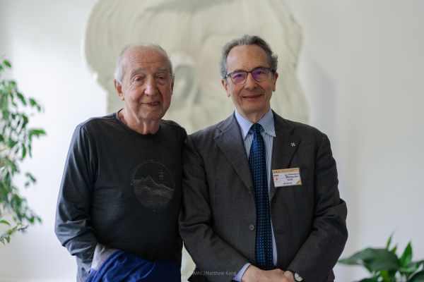 Dr. Alessandro de Franciscis (right), president of the Lourdes Office of Medical Observations, with Vittorio Micheli, who was miraculously cured at Lourdes in 1963. Matthew Kang