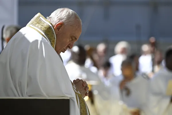Pope Francis prayed for peace in his Angelus address following Mass in L'Aquila, Italy, Aug. 28, 2022.