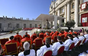 Pope Francis created 21 new cardinals from across the world at the Saturday morning, Sept. 30, 2023, consistory in St. Peter’s Square. Credit: Vatican Media