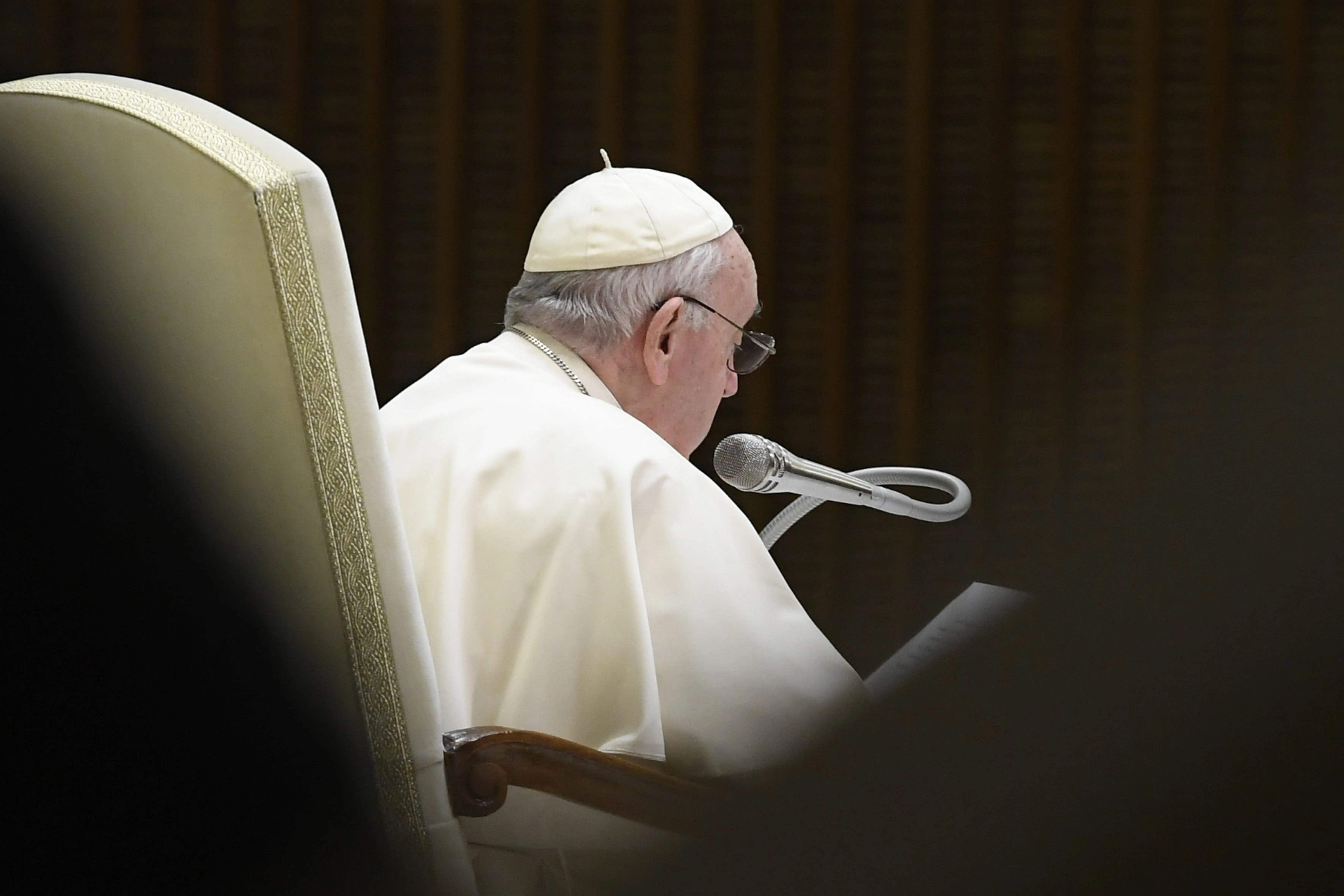 Pope Francis speaking at the general audience at the Vatican, Dec. 21, 2022.?w=200&h=150