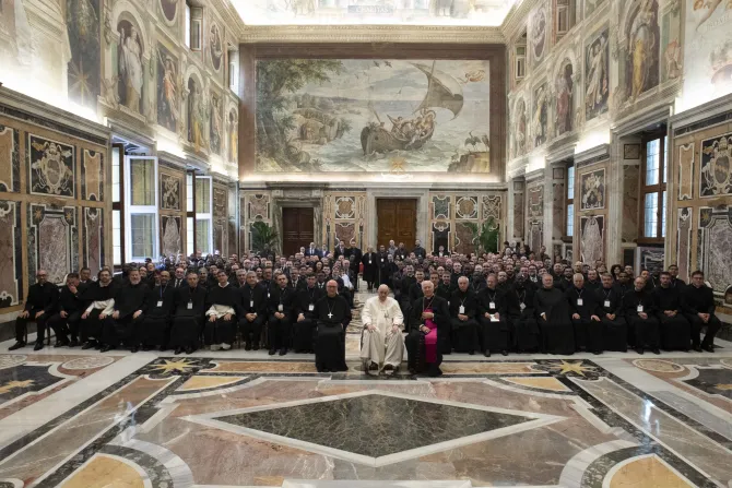 Pope Francis meets with the Pontifical Liturgical Institute on May 7, 2022.