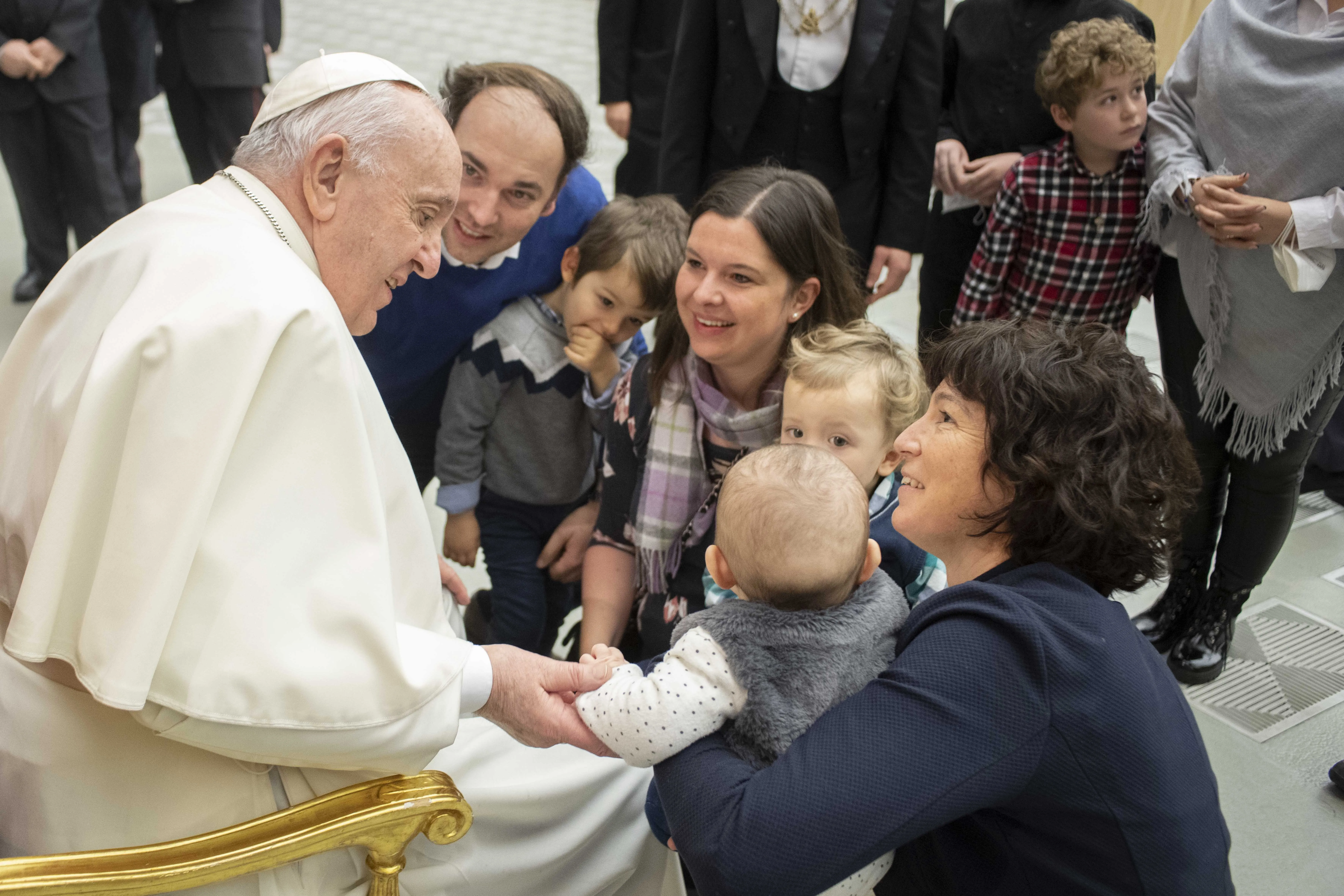 Pope Francis greets families after the general audience on Feb. 2, 2022?w=200&h=150