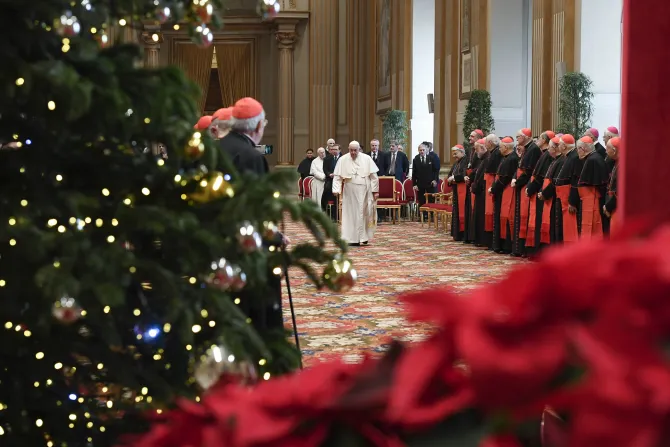 Pope Francis and the Roman Curia at the Vatican, Dec. 22, 2022