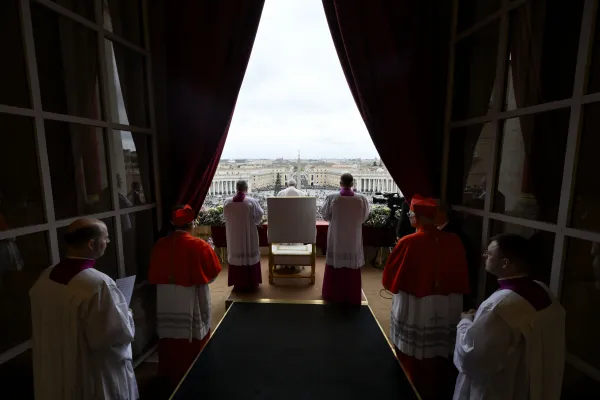 Pope Francis delivers his annual “urbi et orbi” address on Christmas from the central balcony of St. Peter’s Basilica on Dec. 25, 2023. Credit: Vatican Media
