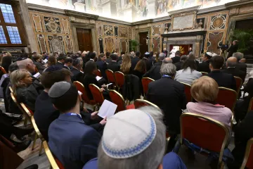 Pope Francis meeting with a delegation of the