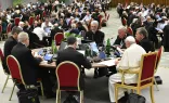 Pope Francis among the delegates of the Synod on Synodality held in October 2023.