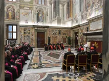 Pope Francis meets with members of the Vatican’s Dicastery for the Doctrine of the Faith (DDF) on Friday, Jan. 26, 2024.