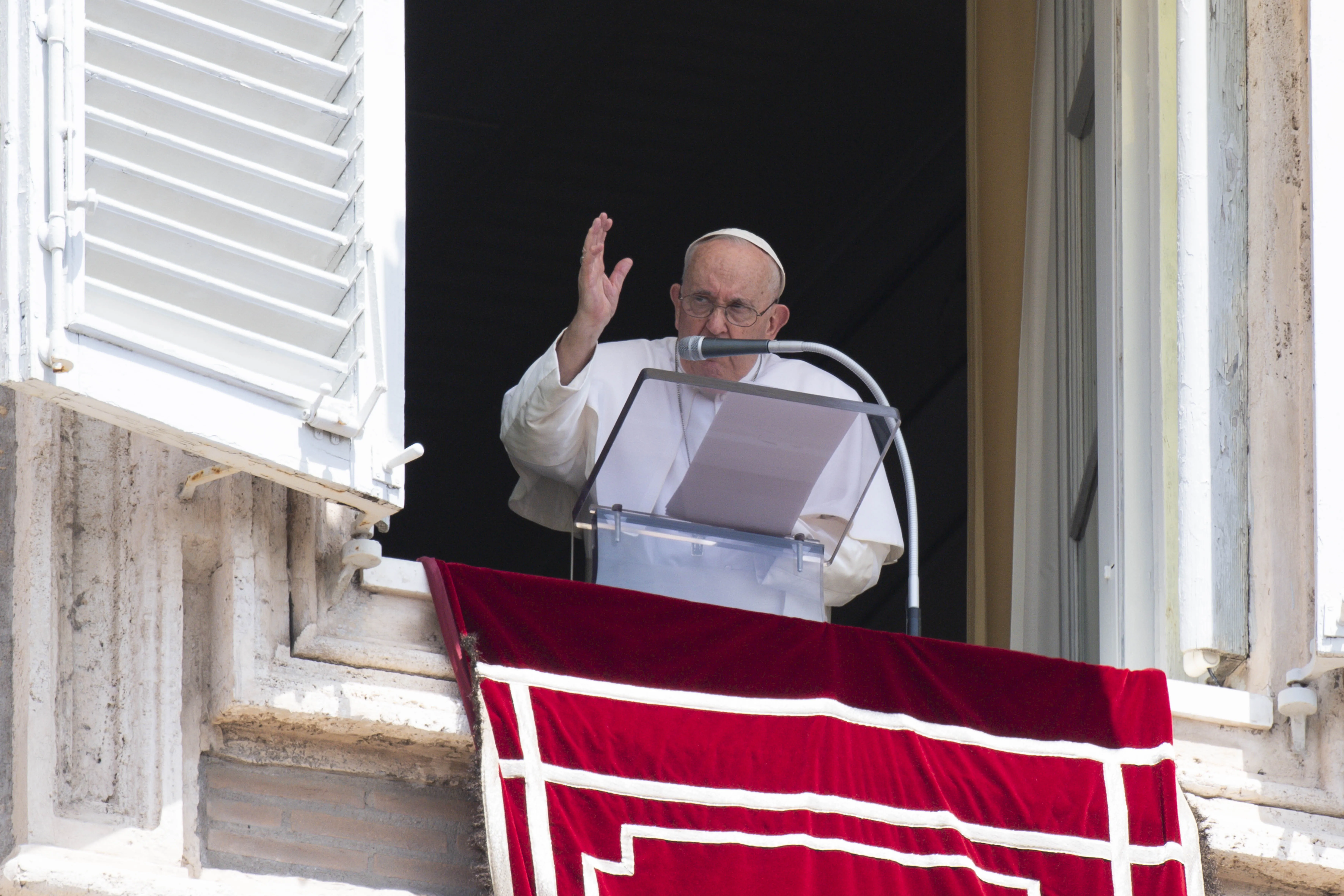 Pope Francis blesses the crowd in St. Peter’s Square after praying the Angelus on Sunday, July 16, 2023.?w=200&h=150
