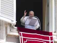 Pope Francis blesses the crowd in St. Peter’s Square after praying the Angelus on Sunday, July 16, 2023.