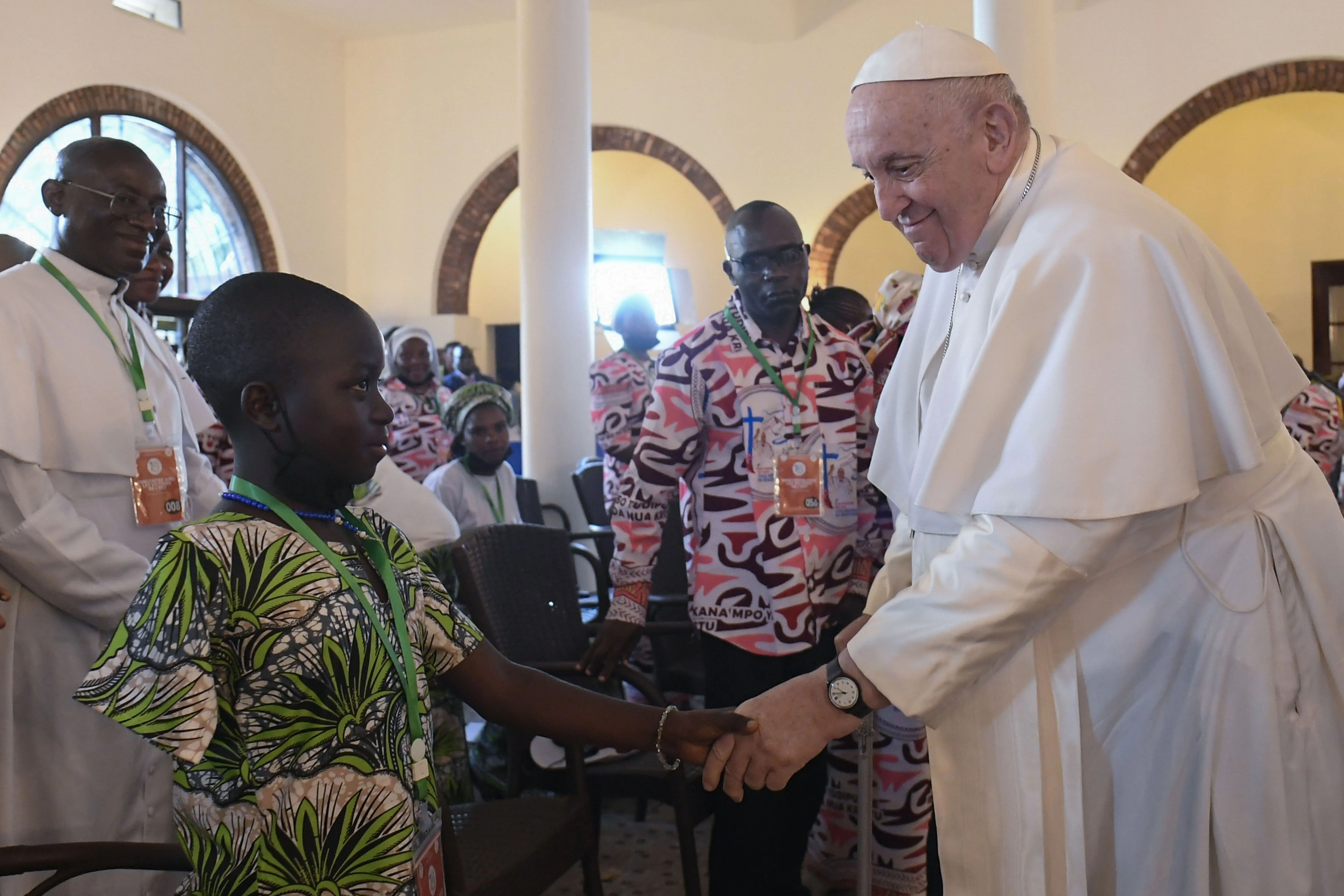 On his second day in the Congolese capital of Kinshasa, Feb. 1, 2023, Pope Francis listened to the stories of victims of violence from the Democratic Republic of Congo’s conflict-ridden eastern region.?w=200&h=150