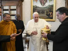Pope Francis meets a Buddhist delegation from Cambodia on Jan. 19, 2023.