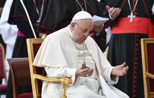 The Sept. 30, 2023, prayer service, called “Together,” which was organized by the ecumenical community Taizé, included eight minutes of silence for personal prayer. Credit: Vatican Media