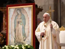 Pope Francis offers Mass on the feast of Our Lady of Guadalupe in St. Peter's Basilica on Dec. 12, 2020.