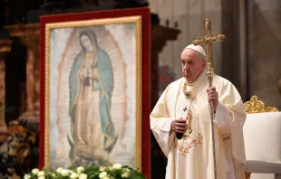 Pope Francis offers Mass on the feast of Our Lady of Guadalupe in St. Peter's Basilica on Dec. 12, 2020. Vatican Media