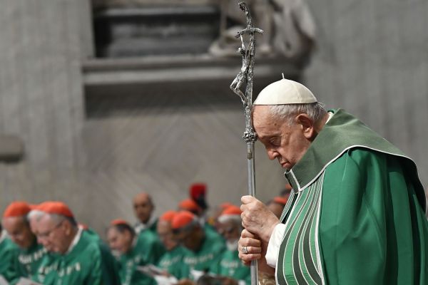 Pope Francis at the Synod on Synodality’s closing Mass in St. Peter’s Basilica on Oct. 29, 2023. Vatican Media