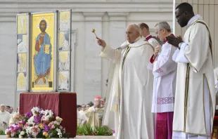 Pope Francis presides over Easter Sunday Mass in St. Peter's Square on March 31, 2024. Credit: Vatican Media