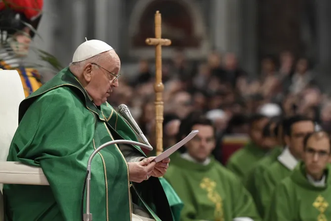Pope Francis presides over Mass for the Sunday of the Word of God in St. Peter’s Basilica on Jan. 21, 2024.