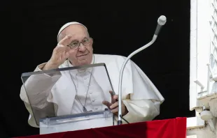 Pope Francis delivers the Regina Caeli address from the window of the Apostolic Palace on May 28, 2023. Vatican Media