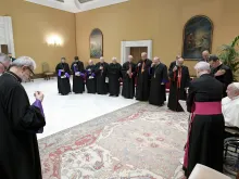 Pope Francis meets at the Vatican with bishops from the Armenian Catholic Church o Feb. 28, 2024.