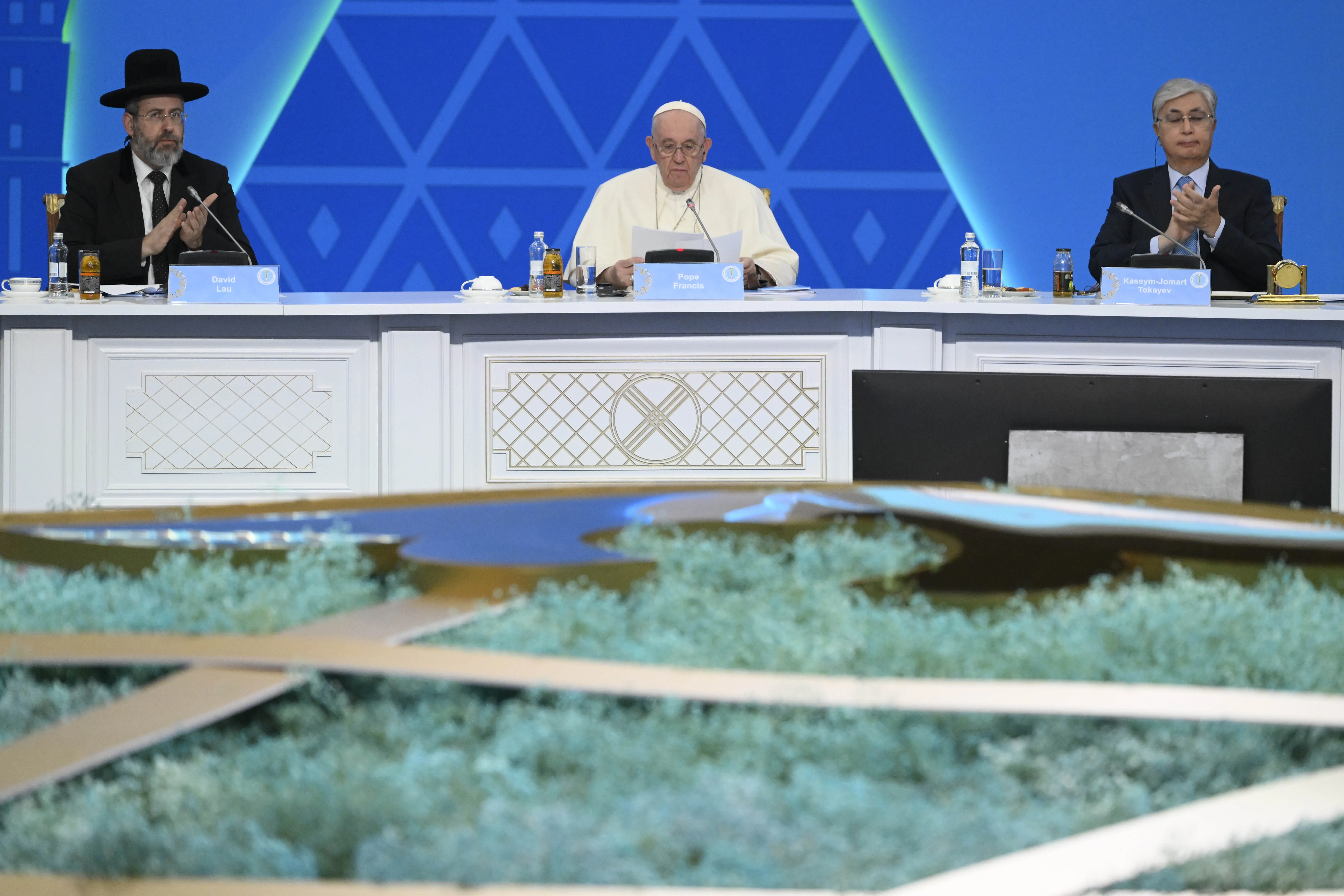 Pope Francis speaking at the Seventh Congress of Leaders of World and Traditional Religions in Nur-Sultan (Astana), Kazakhstan, Sept. 13–15, 2022.?w=200&h=150